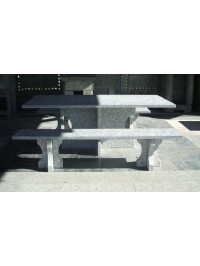 Tisch aus Gneis Antigorio Galtt sez cm 200x95x4 cm mit Bänke
